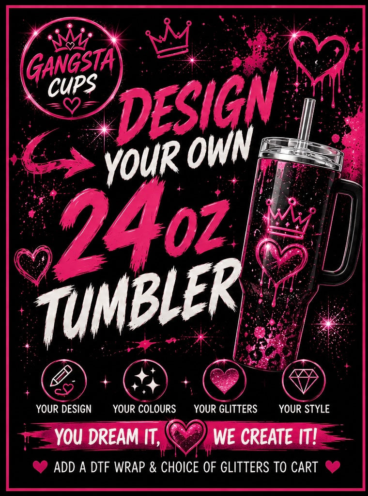 24oz Design your own Gangsta Snow Globe Tumbler