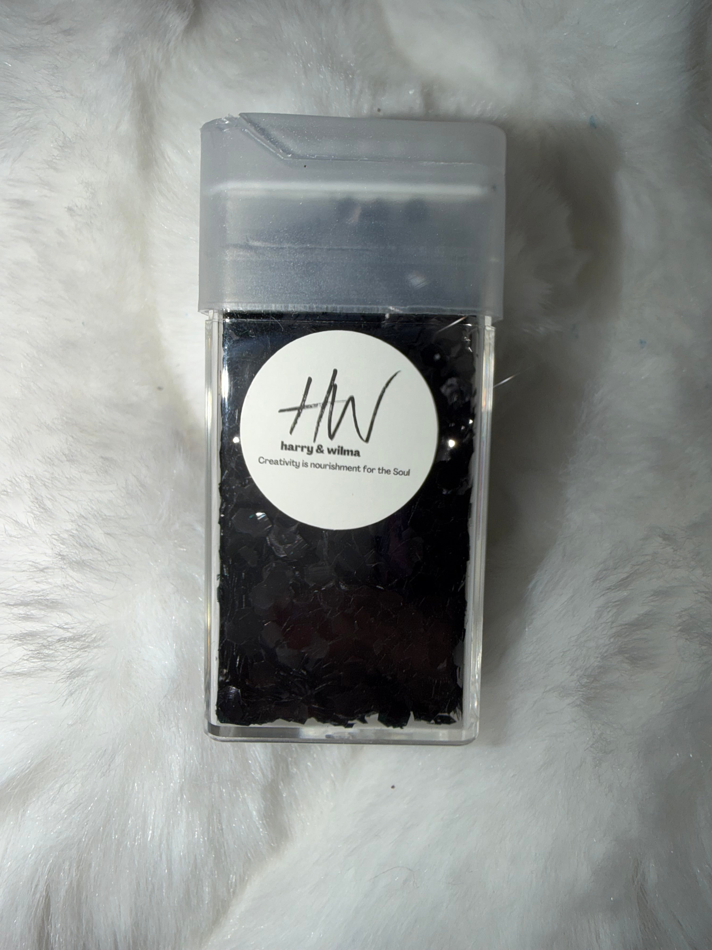 Black as Black Glitter Chunky
